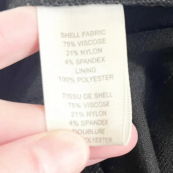 Rebecca Taylor Black Taper Leg High Rise Zipper Accent Pants Women's Size 8 - Picture 7 of 8